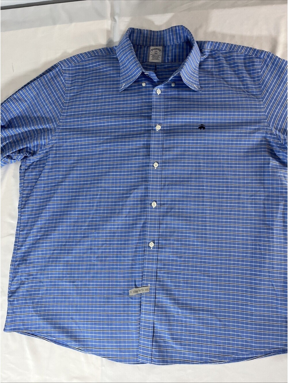 Brooks Brothers Men's Blue Checkered Dress Shirt XXL